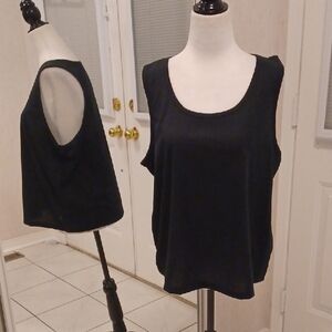 $4 Add-on New Black Sleeveless Ribbed Tank Top - Size XXL